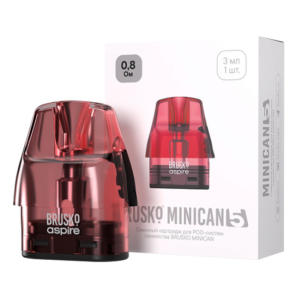 Картридж Brusko Minican 5 3 Мл 08 Ом Красный Red Упак. 1 Шт. в Краснодаре