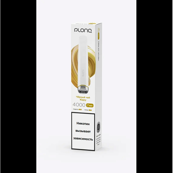 Электронка Plonq Plus Pro 4000 Черный Чай Юдзу 4000 затяжек в Краснодаре